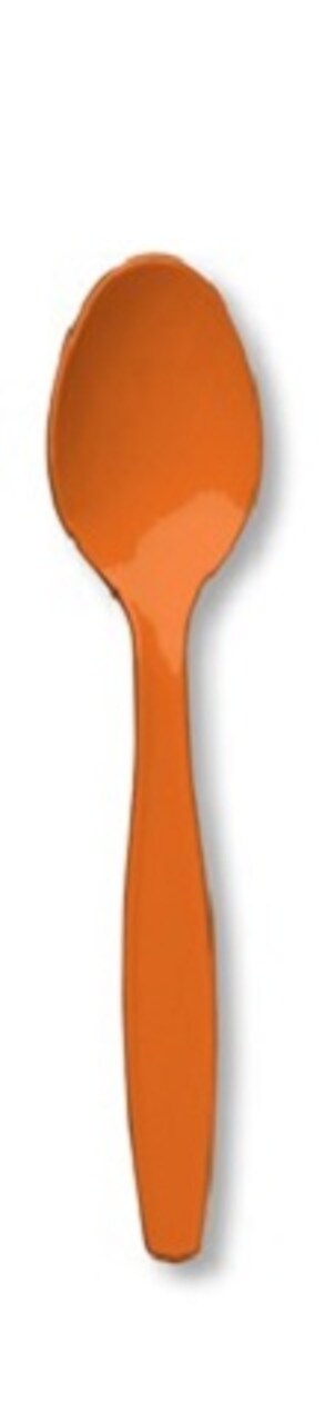 Party Central Reusable Solid Party Spoons - 6.75" - Sunkissed Orange - Club Pack of 600